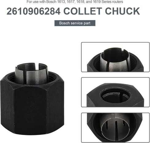 Thaekuns 2pcs 2610906284 1/2" Router Collet for Bosch 1613,1617, 1618,1619 Series Routers in Saudi Arabia