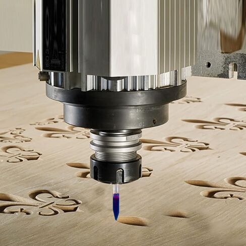 Jiiolioa V1151 15 درجة نقش 0.005 (0.1 مم) طرف مع 1/4 عرقوب لقمة توجيه من الكربيد الصلب 1/4 بوصة × 2 بوصة in Kuwait