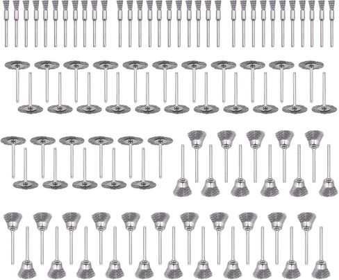 42Psc Wire Wheel Brush Set, Rotary Tool Wire Brush | Steel Wire Wheels Pen Brushes Set Kit Accessories for Rotary Tool-1/8"(3mm) Shank in Saudi Arabia