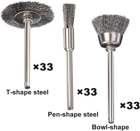 42Psc Wire Wheel Brush Set, Rotary Tool Wire Brush | Steel Wire Wheels Pen Brushes Set Kit Accessories for Rotary Tool-1/8"(3mm) Shank in Saudi Arabia