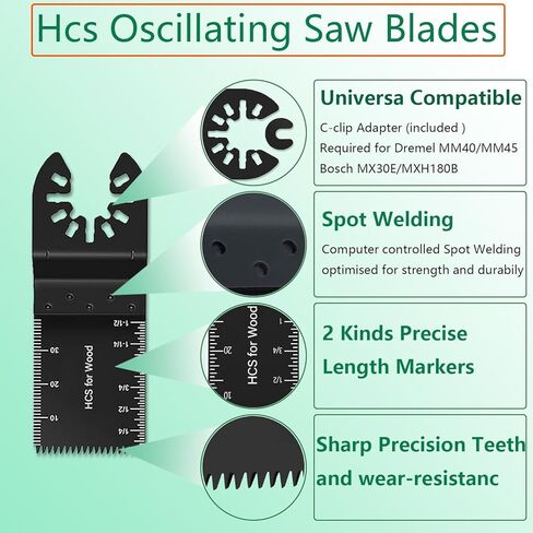 Oscillating Saw Blades Kit 28Pcs Professional Universal Multitool Blades for Wood Plastics Metal Fit Quick Release Multi Tool Blades Kits All Purpose Cutting Coping Tools in Kuwait
