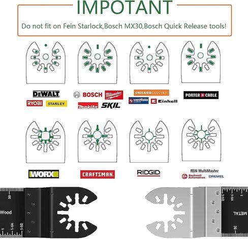 Oscillating Saw Blades Kit 28Pcs Professional Universal Multitool Blades for Wood Plastics Metal Fit Quick Release Multi Tool Blades Kits All Purpose Cutting Coping Tools in Kuwait