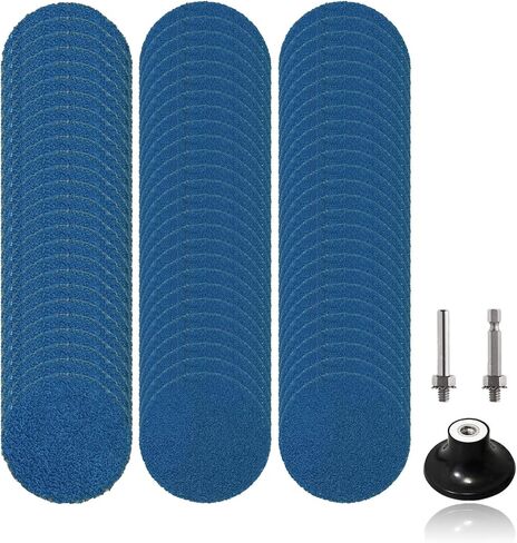 مجموعة أقراص التغيير السريع Crossarctic 80 قطعة مقاس 2 بوصة، قرص صنفرة بقفل زركونيا مع حامل 1/4 بوصة متوافق مع قرص Roloc مقاس 2 بوصة لطاحونة القوالب السطحية لشريط إعداد السطح (36/60/80Grit) in Kuwait