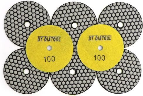 DT-DIATOOL Dry Diamond Polishing Pads 4 Inch for Granite Marble Quartz Stone Countertop Tiles 8 Pieces Grits 100 in Saudi Arabia