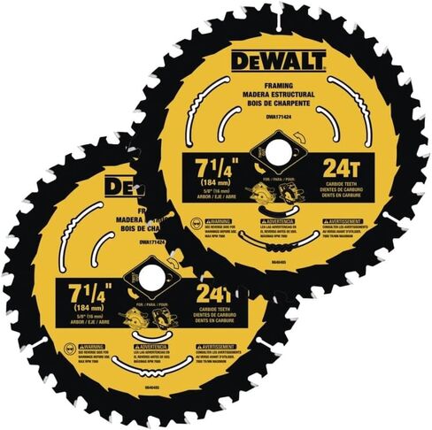 DEWALT Circular Saw Blade, 7 1/4 Inch, 24 Tooth, Wood Cutting (DWA1714242) in Saudi Arabia