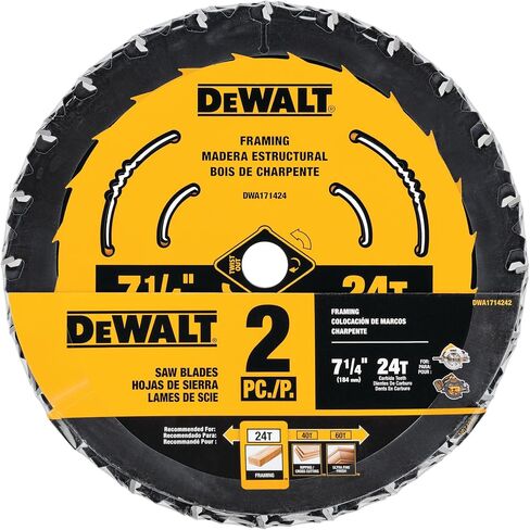 DEWALT Circular Saw Blade, 7 1/4 Inch, 24 Tooth, Wood Cutting (DWA1714242) in Saudi Arabia