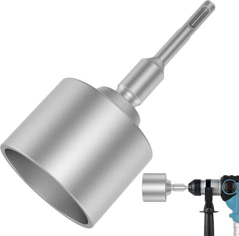 SDS Plus T-Post Ground Rod Driver, 30/45/65mm Forged Steel Drill Bit Driver, Heavy Duty Hammer Drill Rod Converter, Save Time Ground Rod Driver Tool for Rotary Hammer Drill Ground Rods (2.56inch) in Saudi Arabia
