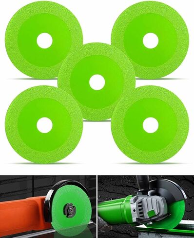 NTSUMI Glass Cutting Disc Compatible with All 4 Inch (Model 100) Angle Grinders, 4 Inch Glass Ceramic Cutting Polishing Disc, 1mm Ultra-Thin Diamond Cutting Blade, Green, 5 Pack in Saudi Arabia