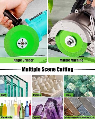 NTSUMI Glass Cutting Disc Compatible with All 4 Inch (Model 100) Angle Grinders, 4 Inch Glass Ceramic Cutting Polishing Disc, 1mm Ultra-Thin Diamond Cutting Blade, Green, 5 Pack in Saudi Arabia