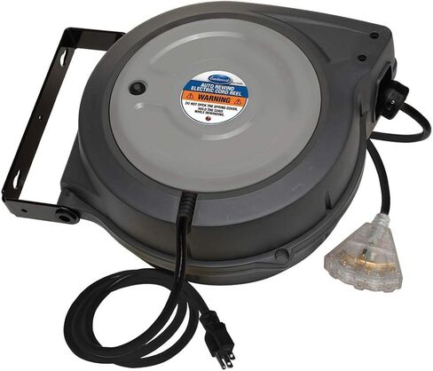 Eastwood 50 قدم الثقيلة 12 قياس الترجيع التلقائي الحبل الكهربائي بكرة 120VAC 15Amp in Kuwait