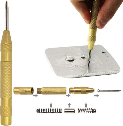 Kigauru 6 Pcs Countersink Drill Bit Set 1/4 Inch Hex Shank 90 Degree Sets High Speed Steel 5 Flute Countersink Bit Wood Quick Change Bit 6mm-19mm with 1 Pcs Automatic Center Punch Tool in Saudi Arabia