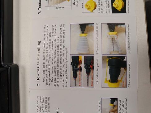 غطاء غبار للمثقاب الكهربائي من السيليكون، اداة استخراج المطرقة الكهربائية للرماد عند حفر الجدار الجانبي والسقف. مناسب لحجم المثقاب 160 ملم/6.3 انش in Kuwait