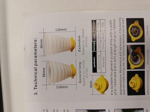 غطاء غبار للمثقاب الكهربائي من السيليكون، اداة استخراج المطرقة الكهربائية للرماد عند حفر الجدار الجانبي والسقف. مناسب لحجم المثقاب 160 ملم/6.3 انش in Kuwait