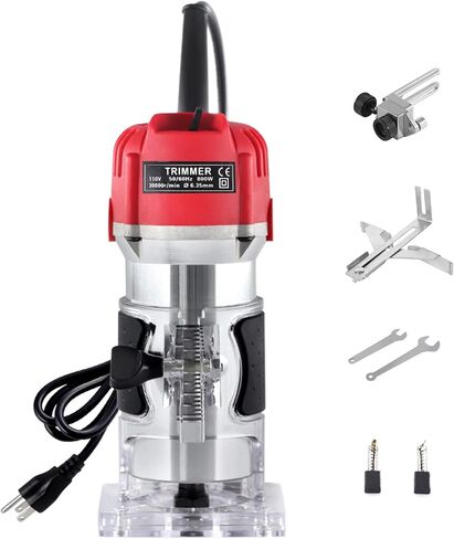 BriSunshine 800W Electric Wood Trimmer Router,Handheld Compact Palm Router for Woodworking Trimming,Laminate Joiner Tool 30000R/MIN 110V(UL Certified) in Kuwait