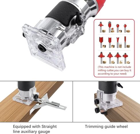 BriSunshine 800W Electric Wood Trimmer Router,Handheld Compact Palm Router for Woodworking Trimming,Laminate Joiner Tool 30000R/MIN 110V(UL Certified) in Kuwait