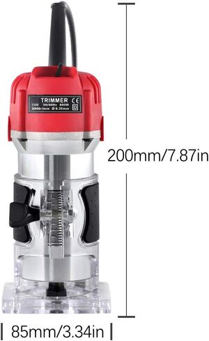 BriSunshine 800W Electric Wood Trimmer Router,Handheld Compact Palm Router for Woodworking Trimming,Laminate Joiner Tool 30000R/MIN 110V(UL Certified) in Kuwait