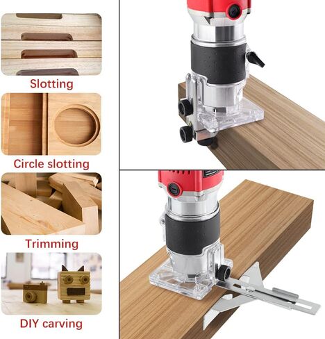 BriSunshine 800W Electric Wood Trimmer Router,Handheld Compact Palm Router for Woodworking Trimming,Laminate Joiner Tool 30000R/MIN 110V(UL Certified) in Kuwait