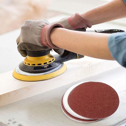 Utoolmart PSA Sanding Discs, 5-inch Self Stick Adhesive Back Sandpaper, 150 Grits No-Hole Aluminum Oxide Sanding Paper, for Random Orbital Sander, Wood, Metal Polishing, 5 Pcs in Saudi Arabia