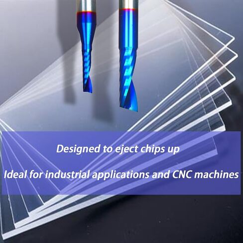Ruhi UO121 O-Flute Upcut Solid Carbide Router Bit, 1/4" Shank 1/4" Cutting Diameter 2-1/2" OAL for Acrylic & Plastic CNC Milling, Single Flute End Mill in Saudi Arabia