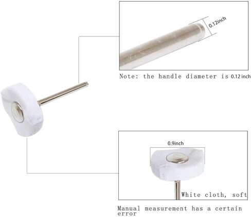 مجموعة عجلات تلميع، عجلة تلميع صغيرة لملحقات أدوات الحفر الدوارة، مجموعة عازلة تلميع المجوهرات 3 مم مغزل 20 قطعة (أبيض) in Kuwait