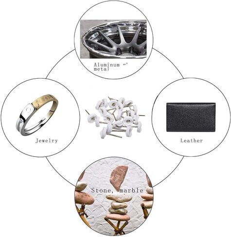 مجموعة عجلات تلميع، عجلة تلميع صغيرة لملحقات أدوات الحفر الدوارة، مجموعة عازلة تلميع المجوهرات 3 مم مغزل 20 قطعة (أبيض) in Kuwait