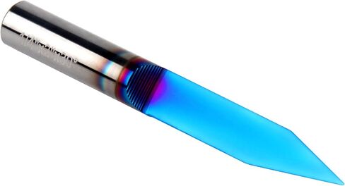 EANOSIC 60 Degree V Groove Router Bit 1/4 Inch Shank, 3-Flute Nano Blue Coated Solid Carbide V Router Bit for CNC Engraving and Chamfering in Saudi Arabia
