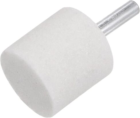 uxcell Cylindrical Abrasive Mounted Stone Polishing Bits 1/4" Shank 1.10" Diameter White Corundum Grinding Wheel Rotary Tool for Deburring Buffing 5pcs in Saudi Arabia