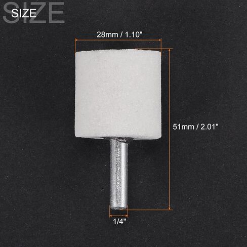 uxcell Cylindrical Abrasive Mounted Stone Polishing Bits 1/4" Shank 1.10" Diameter White Corundum Grinding Wheel Rotary Tool for Deburring Buffing 5pcs in Saudi Arabia