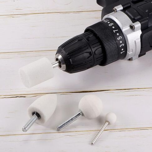uxcell Cylindrical Abrasive Mounted Stone Polishing Bits 1/4" Shank 1.10" Diameter White Corundum Grinding Wheel Rotary Tool for Deburring Buffing 5pcs in Saudi Arabia