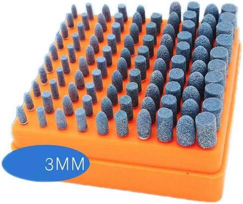 Chiloskit 100pcs Ceramic Polishing Buffing Grinding Bit Ceramic Abrasive Mounted Stone Grinding Head 1/8" Shank Compatible with Rotary Accessories Bit Rotary Tool Attachment (Ceramic) in Saudi Arabia