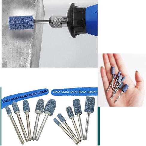 Chiloskit 100pcs Ceramic Polishing Buffing Grinding Bit Ceramic Abrasive Mounted Stone Grinding Head 1/8" Shank Compatible with Rotary Accessories Bit Rotary Tool Attachment (Ceramic) in Saudi Arabia
