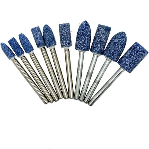 Chiloskit 100pcs Ceramic Polishing Buffing Grinding Bit Ceramic Abrasive Mounted Stone Grinding Head 1/8" Shank Compatible with Rotary Accessories Bit Rotary Tool Attachment (Ceramic) in Saudi Arabia