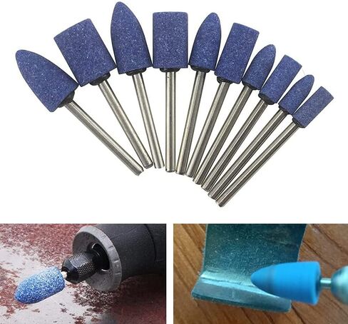 Chiloskit 100pcs Ceramic Polishing Buffing Grinding Bit Ceramic Abrasive Mounted Stone Grinding Head 1/8" Shank Compatible with Rotary Accessories Bit Rotary Tool Attachment (Ceramic) in Saudi Arabia