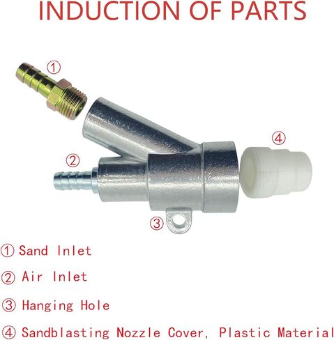 Sandblaster Soda Blaster Gun Kit with Boron Carbide Nozzle Air Sandblasting Gun for Dust Removal Portable Stainless Sand Blaster Gun Set (6mm) in Kuwait