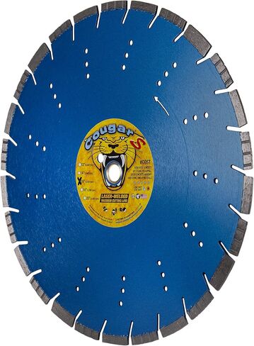 شفرة المنشار الماسية الفاخرة Delta Diamond Cougar S مقاس 16 بوصة، 125 × 1 بوصة - 20 مم، قطع الخرسانة المسلحة الجافة أو الرطبة مع حديد التسليح، والبناء، والحجر، ومجزأة بالليزر (16 بوصة) in Saudi Arabia