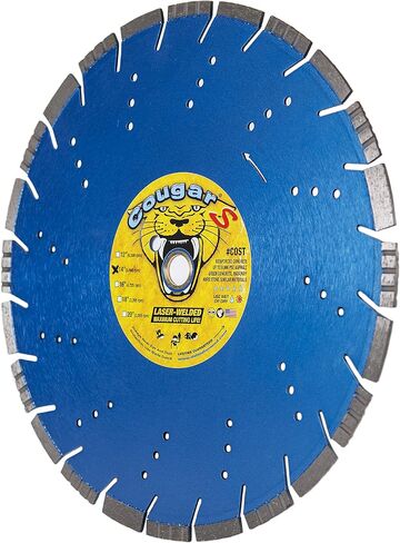 Cougar S 18 Inch Concrete Diamond Blade, Supreme Segmented Blade, Dry/Wet Fast Cutting High-PSI Concrete, Asphalt, Green Concrete, Stone, 1" Arbor in Kuwait