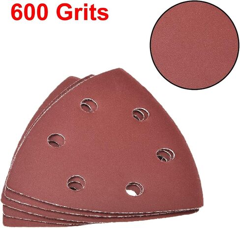 uxcell Detail Sander Sandpaper, Triangular Sanding Paper, Hook and Loop Sanding Pads, Triangle Oscillating Multi Tool, 600 Grits 6 Holes, 5pcs in Saudi Arabia