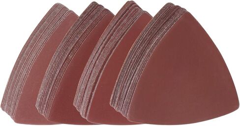 HARFINGTON 100pcs Triangular Hook & Loop Sandpapers 800/1000/1200/1500 Grits 3-1/8" Aluminum Oxide Sanding Pads Mouse Detail Sander Papers Multitool Sheets Set (25pcs of Each Grits) in Kuwait