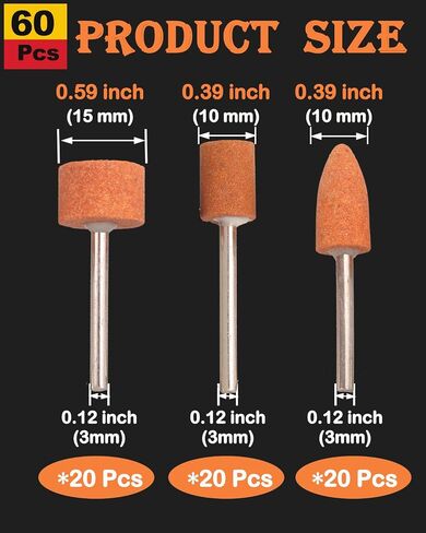 Rotary Tool Bits Grinding, 120 Pcs SHITIME Metal Grinding Sanding Bits with 1/8"Shank, Sanding Drums Accessories for Polishing Jade, Rust and Metal. in Kuwait