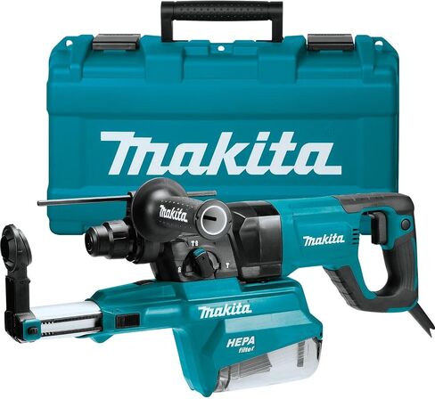 Makita HR2661 1" AVT Rotary Hammer, Accepts Sds-Plus Bits, w/Hepa Dust Extractor (D-Handle), Blue in Saudi Arabia