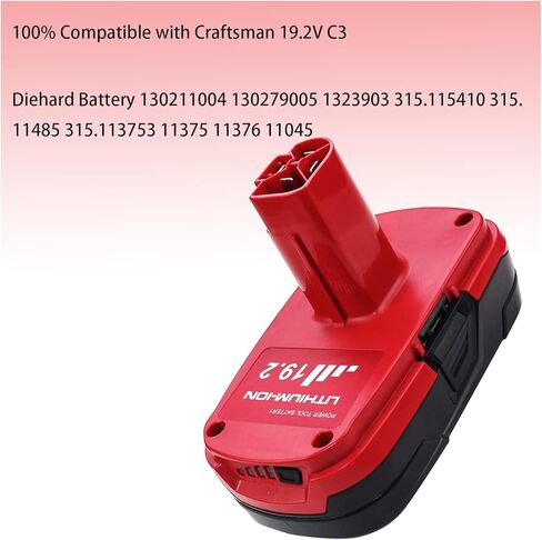 2 حزم 3.0Ah 19.2V DieHard C3 بطارية متوافقة مع الحرفي 19.2 فولت بطارية ليثيوم أيون 11375 11376 130279005 1323903 130211004 130279003 130279017 315.115410 315.11485 315 .PP2011 315.PP2020 in Kuwait