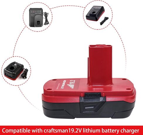 2 حزم 3.0Ah 19.2V DieHard C3 بطارية متوافقة مع الحرفي 19.2 فولت بطارية ليثيوم أيون 11375 11376 130279005 1323903 130211004 130279003 130279017 315.115410 315.11485 315 .PP2011 315.PP2020 in Kuwait