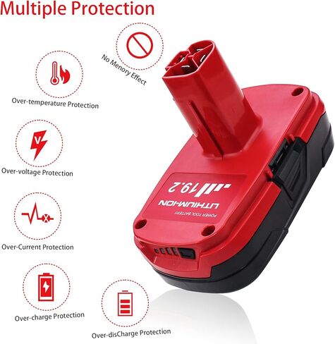 2 حزم 3.0Ah 19.2V DieHard C3 بطارية متوافقة مع الحرفي 19.2 فولت بطارية ليثيوم أيون 11375 11376 130279005 1323903 130211004 130279003 130279017 315.115410 315.11485 315 .PP2011 315.PP2020 in Kuwait