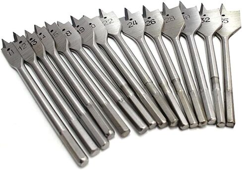 Telituny Spade Drill Bits Set 13pcs Spade Drill Bits Set Carbon Steel Paddle Flat Bits 1/4'' Hex Shank Woodworking Power Tool for Wood Aluminum PVC Drilling Tool in Saudi Arabia