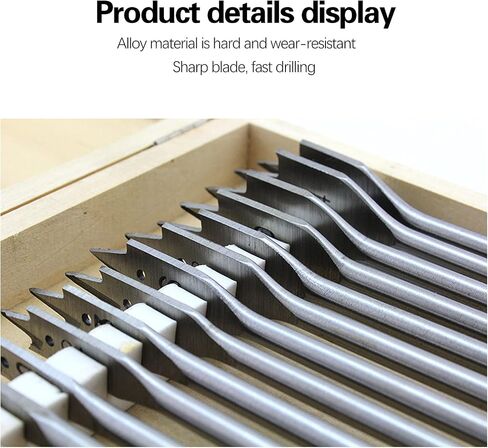 Telituny Spade Drill Bits Set 13pcs Spade Drill Bits Set Carbon Steel Paddle Flat Bits 1/4'' Hex Shank Woodworking Power Tool for Wood Aluminum PVC Drilling Tool in Saudi Arabia