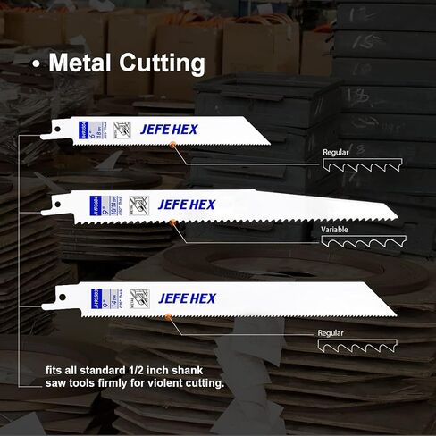 مجموعة شفرات المنشار الترددية المكونة من 10 قطع من JEFE HEX، مجموعة شفرات منشار الكوبالت ثنائية المعدن مقاس 6 إلى 9 بوصة، قطع معدنية شديدة التحمل، تقليم الخشب ومتعددة الأغراض in Kuwait