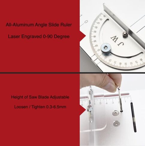 Mini Table Saw Small High Precision Table Saw Adjustable Cutting Depth with Chuck Grinding Disc 96W 7 Speed Power Supply for PCB Wood Plastics in Kuwait
