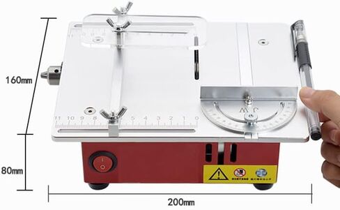Mini Table Saw Small High Precision Table Saw Adjustable Cutting Depth with Chuck Grinding Disc 96W 7 Speed Power Supply for PCB Wood Plastics in Kuwait
