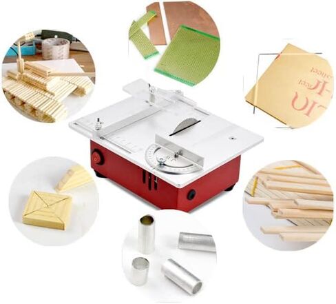 Mini Table Saw Small High Precision Table Saw Adjustable Cutting Depth with Chuck Grinding Disc 96W 7 Speed Power Supply for PCB Wood Plastics in Kuwait