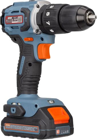 SENIX 20V Max* 1/2-Inch Brushless Hammer Drill/Driver, 45 Ft-Lbs of Max Torque, 2200RPM Max, 34,000 IPM Max, 19-Position Clutch, 2-Speed, Includes 2Ah Battery, 2A Charger and Soft Bag, PDHX2-M2, Blue in Kuwait